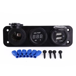 Car 12V Power Cigarette Lighter Socket to 1A&2.1A USB Adapter Digital Voltmeter - Picture 1 of 4