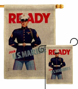 Join US Marines Garden Flag Armed Forces Marine Corps Small Gift Yard Banner - Picture 1 of 19