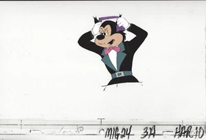 Mighty Mouse 1970 lata de aceite Harry animación celda filmación con auriculares - Imagen 1 de 1
