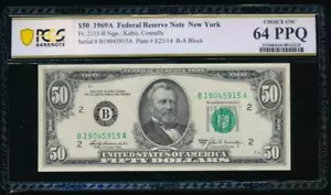 AC 1969A $50 FRN New York PCGS 64 PPQ Fr 2115-B uncirculated - Picture 1 of 2