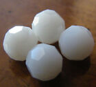 75pcs 8mm Faceted Round Crystal Beads - Opaque White