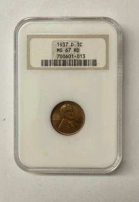 1937-D Lincoln Cent MGC MS67 RD FATTY HOLDER - Image 1 of 4