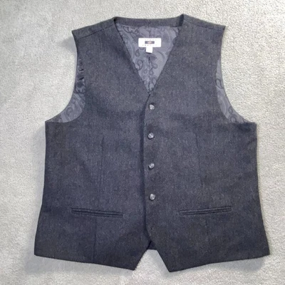 Chaleco Joseph Abboud Para Hombres 2XL Gris Mezcla de Lana Espiga Vaquero Chaleco Tweed Foto 1 de 4