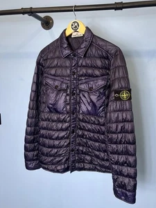 Medium Stone Island Blue Down Overshirt Jacket - Picture 1 of 5