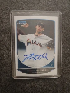 2013 BOWMAN CHROME DRAFT TREVOR WILLIAMS AUTOGRAFO CARD MARLINS NATIONALS  - Foto 1 di 2
