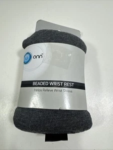 ONN Mouse WRIST REST-Premium Beaded Relieves Wrist Stress Two Sided Gray Black - Picture 1 of 6