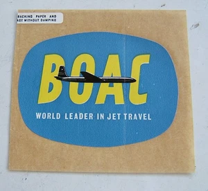VINTAGE 1960s BOAC AIRLINE BAGGAGE LABEL / STICKER Peel off - Picture 1 of 1