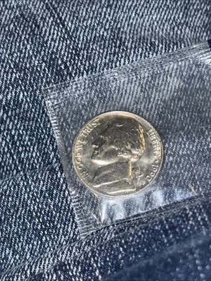 1990 Jefferson Nickel 5 Cent Coin in Protective Sleeve Fresh From Sleeve - Image 1 of 3