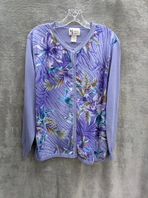 Suéter Vintage Para Mujer Grande Floral Contraste Bohemio Informal Foto 1 de 4