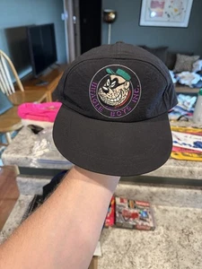 Vintage 90s Disney Beagle Boys Inc. Black Nylon Strapback Hat Cap Cartoon Dogs - Picture 1 of 8