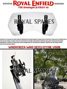 Royal Enfield "WINDSCREEN WIND DEFELECTOR VISOR" For Himalayan & SCRAM 411 - Picture 1 of 12