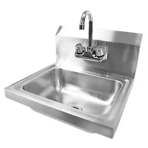 Wall Mount Hand Wash Sink - Commercial Kitchen Stainless Steel - Picture 1 of 7