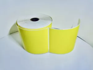 6 ZEBRA 4x6 COLOR (4" x 6") YELLOW Direct Thermal Labels 1" Core (6) Rolls 450 - Picture 1 of 5