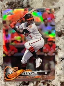 2018 TOPPS CHROME REFRACTOR PARALLEL CARD BALTIMORE ORIOLES TIM BECKHAM #3 - Picture 1 of 1