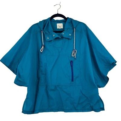 Chaqueta Poncho Silence + Noise Con Capucha XS/S Azul Retro Cortavientos Equipo Urbano Foto 1 de 4