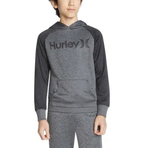 New Boy's Hurley Gray Pullover Hoodie Large 14 - 16 with H20DRI Wicking - Picture 1 of 11