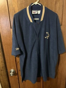 Vintage Reebok Basketball Snap Up Warm Up XXL Blue With Gold Embroidery - Picture 1 of 6
