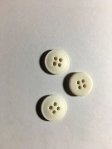 NEW 25 OFF WHITE 1/2 INCH IVORY DULL/MATTE FINISH BUTTON 4 HOLE DOME/SMALL RIM - Picture 1 of 3