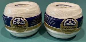 DMC Cebelia 50g Blanc N 30 Crochet Thread 100% Cotton ~ 2 balls - Picture 1 of 7