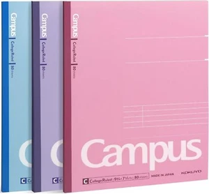 KOKUYO Composition Notebooks, 3 Pack Campus 9-3/4" x 7-1/2", Pink Blue Purple - Picture 1 of 7