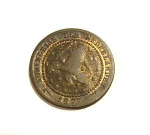 Netherlands 1877 1 Cent Old Coin - Picture 1 of 5