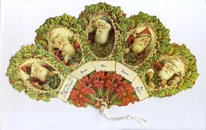 Vintage, VICTORIAN ST. NICK FAN Greeting Card!!! W@W!! - Picture 1 of 1
