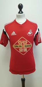 PP855 MENS ADIDAS RED WHITE SWANSEA CITY FC FOOTBALL SHIRT UK S EU 46 - Picture 1 of 4