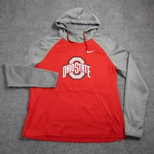 Ohio State Buckeyes Nike Hoodie Mens Medium Red Gray Pullover Sweatshirt - Picture 1 of 9
