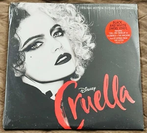 NEW - Cruella - Disney - Movie Soundtrack - Limited Black White Swirl Vinyl LP - Picture 1 of 2