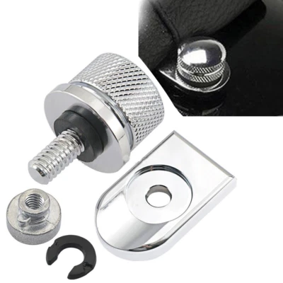 Seat knurled Bolt Tab Screw Knob Metal Cover Nut For Harley for Road King Chrome - Imagem 1 de 4