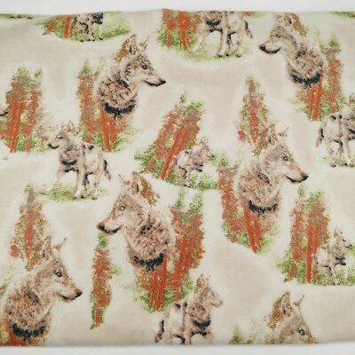 Flannel Joann's Fabric Cotton 1.5 Yards x 42" wide Wolf Print Outdoor Theme - Image 1 of 4