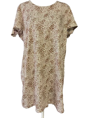 Vestido Lands End Mujer Talla Grande Marrón Algodón Costero Playa Informal Relajarse Acogedor Foto 1 de 4