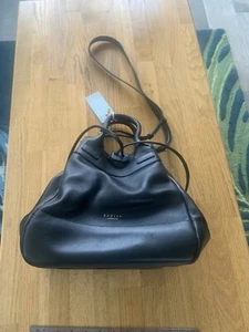 Black Radley Leather Drawstring bucket shoulder bag handbag. New & unused - Picture 1 of 15