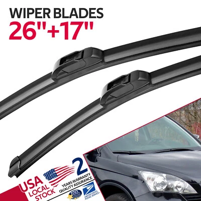 Front Windshield Wiper Blades Pair 26"+17" All Season For Acura TLX 2015-2016 - Imagem 1 de 4