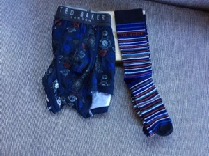 BNIB MENS TED BAKER JUBILEE PATTERNED SOCKS & BOXER TRUNKS GIFT SET S/M - Picture 1 of 5