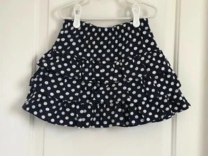 Hanna Andersson girls 120 7 navy blue white polka dot ruffle skirt - Picture 1 of 4