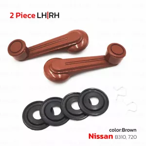 For Nissan Datsun B310 720 Pick Up 1980 - 91 Brown Pair Window Crank Handle - Picture 1 of 9