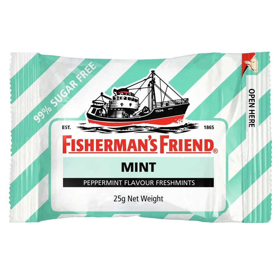 12 X Fisherman's Friend MINT Sugar Lozenges Sweeteners 25g