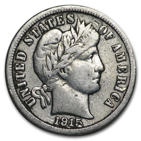 1915-S Barber Dime VF - SKU#16939 Cover