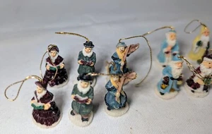 Set Of 14 Vintage Mini Ornaments Victorian Figures Caroling Santa Christmas - Picture 1 of 10