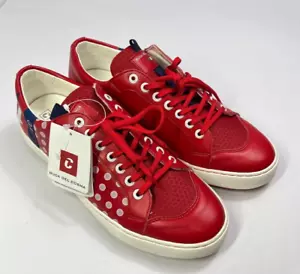Sneakers Duca Del Cosma in pelle a pois scarpe casual rosso bianco misura - Foto 1 di 12