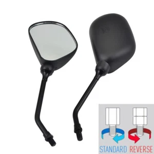 For Yamaha YBR125 Black Rearview Mirrors 10mm Clockwise Counterclockwise Thread - Picture 1 of 7