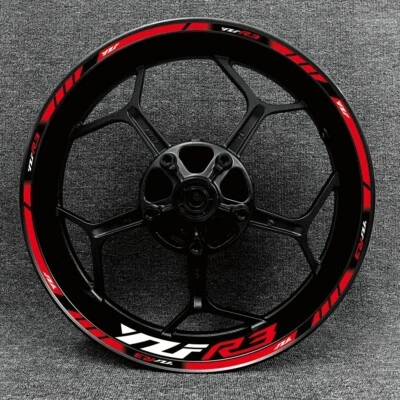 YZF R3 Motorcycle Wheel Decals Rim Tickers laminated Tripes For Yamaha YZF R3 - Image 1 of 4