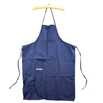 McGuire Nicholas Workwear Uniform Apron Blue Self Tie Front Pocket - Image 1 of 4