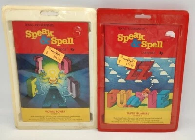 2 cartuchos Texas Instruments Speak & Spell Vowel Power 2-4 Super Stumpers 4-6 Foto 1 de 4