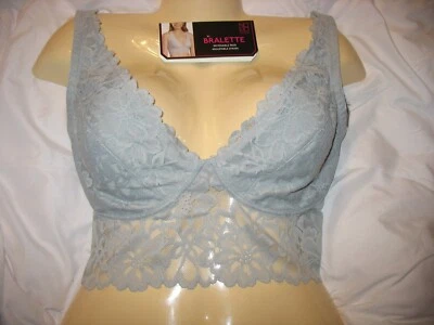 SIN LÍMITES - NUEVO - JUNIOR XXL - BRALETTE LONGLINE ENCAJE GRIS Foto 1 de 3