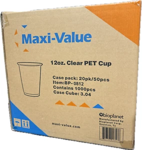 12oz Clear Plastic Cups- Disposable Drinking Cups - Cold Drinks - Picture 1 of 1