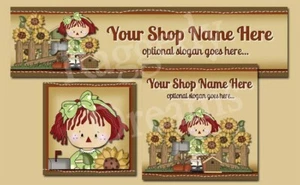 Diseño de pancarta publicitaria de tienda ebay y logotipo a juego - Annie Sunflower Garden - Imagen 1 de 1