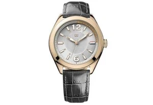 Tommy Hilfiger 301329 Herren Uhr goldfarben schwarz Lederarmband 40 mm - Bild 1 von 2