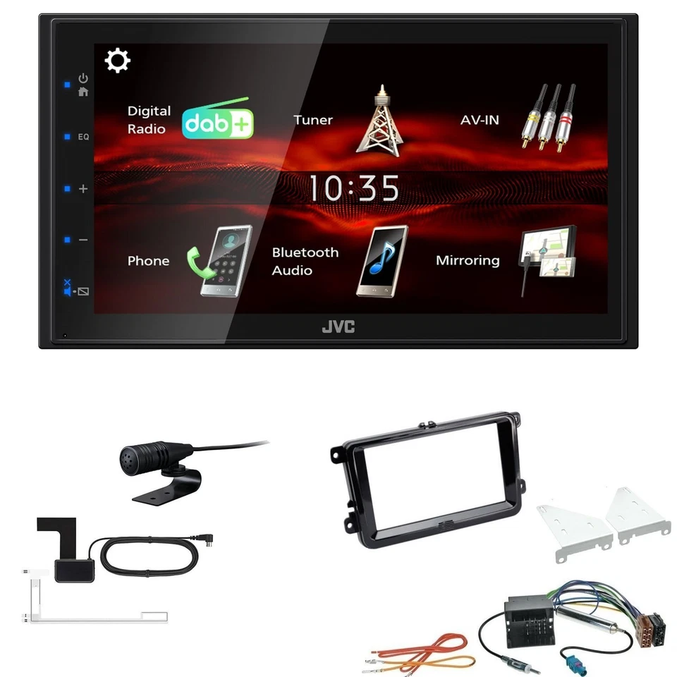 JVC Bluetooth 2DIN DAB+ Autoradio für Skoda Rapid in piano black - Bild 1 von 4